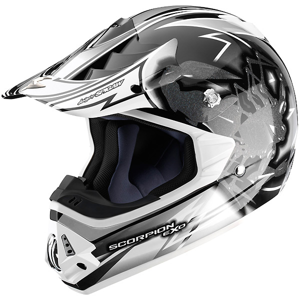 Casque Casque moto Scorpion VX-17 Air Bugster Gris Blanc