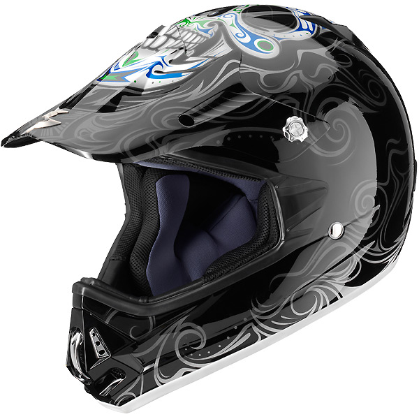 Casque Cross Scorpion VX-17 Air Calavera Argent