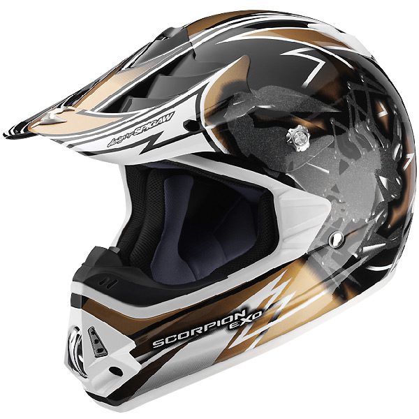 Casque Casque moto Scorpion VX-17 Air Bugster Blanc Bronze