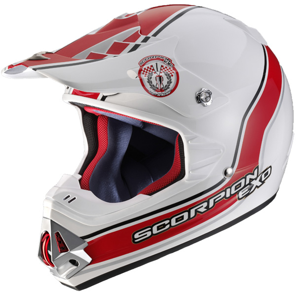 Casque Casque moto Scorpion VX-17 Air Trophy Blanc Rouge