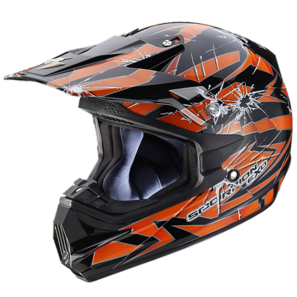 Casque Casque moto Scorpion VX-24 Air Impact Noir Orange