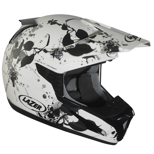 Casque Casque moto Lazer SMX Leaves Blanc Noir