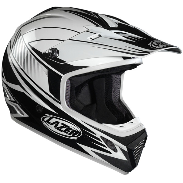 Casque Casque moto Lazer MX7 Prime Blanc Gris