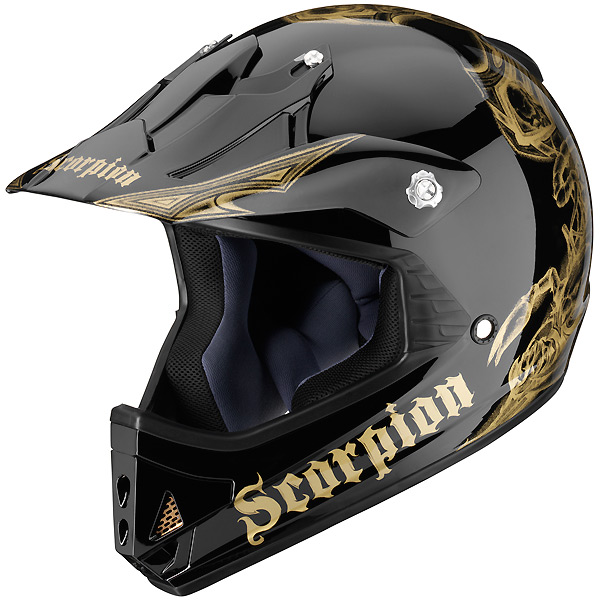 Casque Casque moto Scorpion VX-14 Scorpion Noir Or