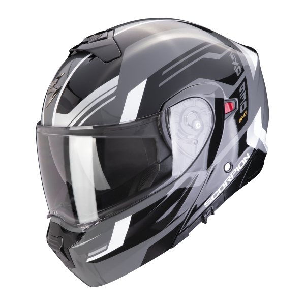 Casque Transformable Scorpion Exo 930 Evo Sikon Grey Black White Casque Transformable Scorpion Exo 930 Evo Sikon Grey Black White