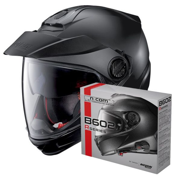 Casque Transformable Nolan N40 5 GT Classic N-Com Flat Black 10 + Kit Bluetooth B602R