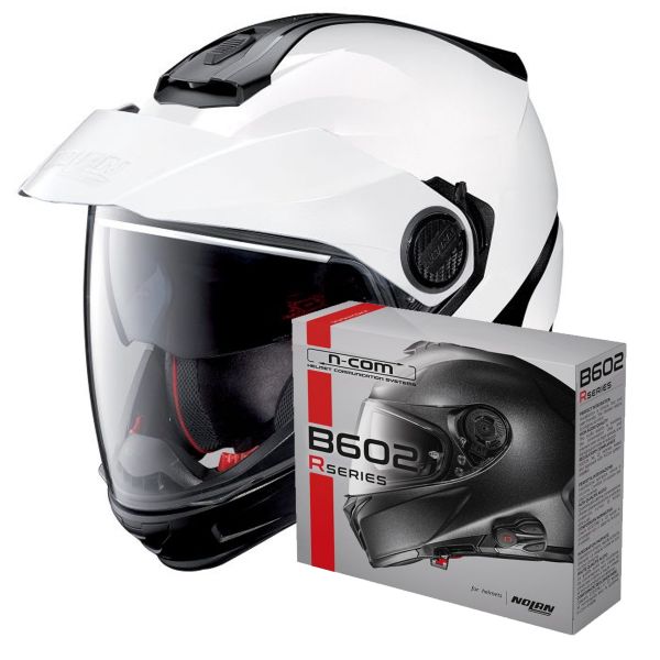 Casque Transformable Nolan N40 5 GT Classic N-Com White 5 + Kit Bluetooth B602R
