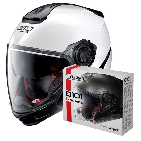 Casque Transformable Nolan N40 5 GT Special N-Com White 15 + Kit Bluetooth B101R
