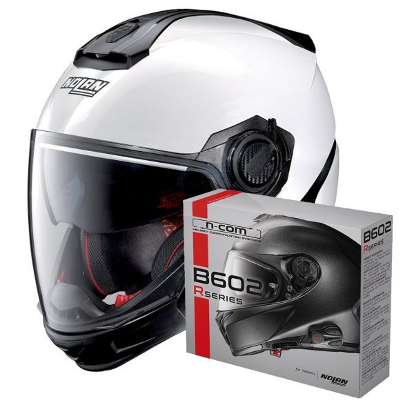 Casque Transformable Nolan N40 5 GT Special N-Com White 15 + Kit Bluetooth B602R