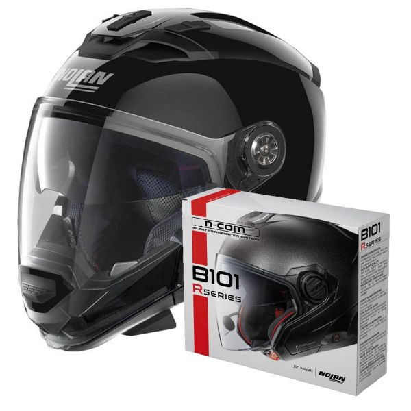 Casque Transformable Nolan N70 2 GT Classic N-Com Glossy Black 3 + Kit Bluetooth B101R