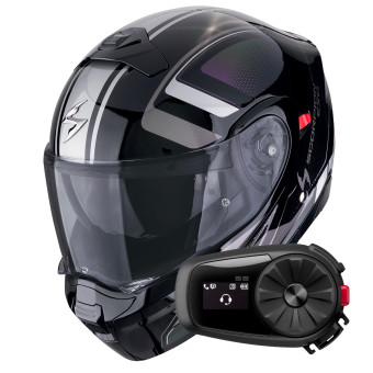 Casque Transformable Scorpion Exo 930 Evo Ardens Black Chameleon + Kit Bluetooth 5S Solo