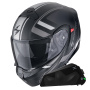 Casque Transformable Scorpion Exo 930 Evo Ardens Matt Black Silver + Kit bluetooth Exo-Com Link-1C