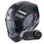 Casque Transformable Scorpion Exo 930 Evo Ardens Matt Black Silver + Kit Bluetooth Lokui K30