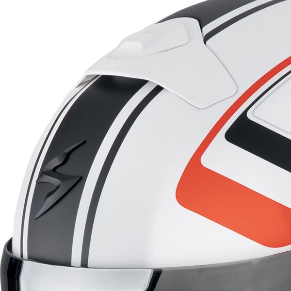 Scorpion Exo 930 Evo Ardens Matt White Black Red + Kit bluetooth 5R Lite