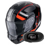 Casque Transformable Scorpion Exo 930 Evo Ardens Metal Black Red + Kit bluetooth 5R Lite