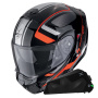 Casque Transformable Scorpion Exo 930 Evo Ardens Metal Black Red + Kit bluetooth Exo-Com Link-1C