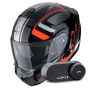 Casque Transformable Scorpion Exo 930 Evo Ardens Metal Black Red + Kit Bluetooth Lokui K30