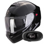 Casque Transformable Scorpion Exo 930 Evo Solid Black + Kit bluetooth 5R Lite