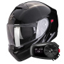 Casque Transformable Scorpion Exo 930 Evo Solid Black + Kit Bluetooth 5S Solo