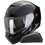 Casque Transformable Scorpion Exo 930 Evo Solid Black + Kit bluetooth Exo-Com Link-1