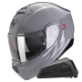 Casque Transformable Scorpion Exo 930 Evo Solid Cement Grey + Kit bluetooth Exo-Com Link-1