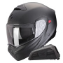 Casque Transformable Scorpion Exo 930 Evo Solid Matt Pearl Black + Kit bluetooth Exo-Com Link-1