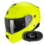 Casque Transformable Scorpion Exo 930 Evo Solid Neon Yellow + Kit bluetooth 5R Lite