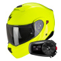 Casque Transformable Scorpion Exo 930 Evo Solid Neon Yellow + Kit Bluetooth 5S Solo