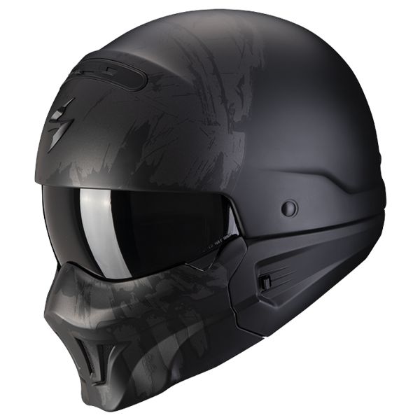 Casque Transformable Scorpion Exo Combat Evo Marauder Black Matt Silver