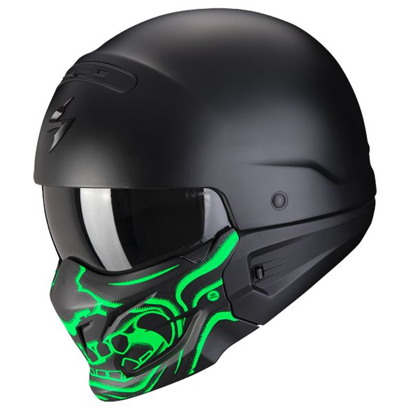 Casque Transformable Scorpion Exo Combat Evo Samurai Black Matt Green