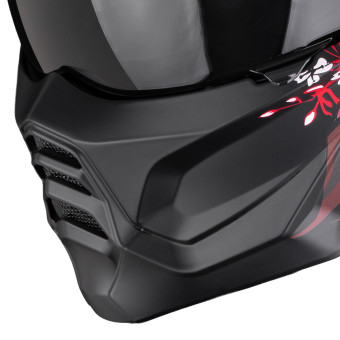 Scorpion Exo Combat II Demure Matt Black Red