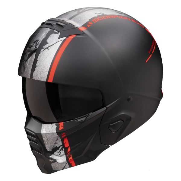 Casque Transformable Scorpion Exo Combat II Lord Black Mat Red