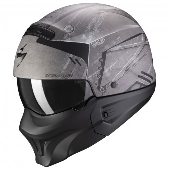 Casque Transformable Scorpion Exo Combat Evo Incursion Matt Silver Black Casque Transformable Scorpion Exo Combat Evo Incursion Matt Silver Black