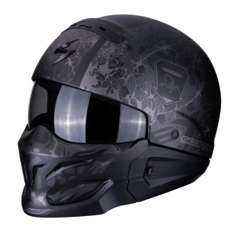 Casque Transformable Scorpion Exo Combat Stealth Noir Mat Argent Casque Transformable Scorpion Exo Combat Stealth Noir Mat Argent