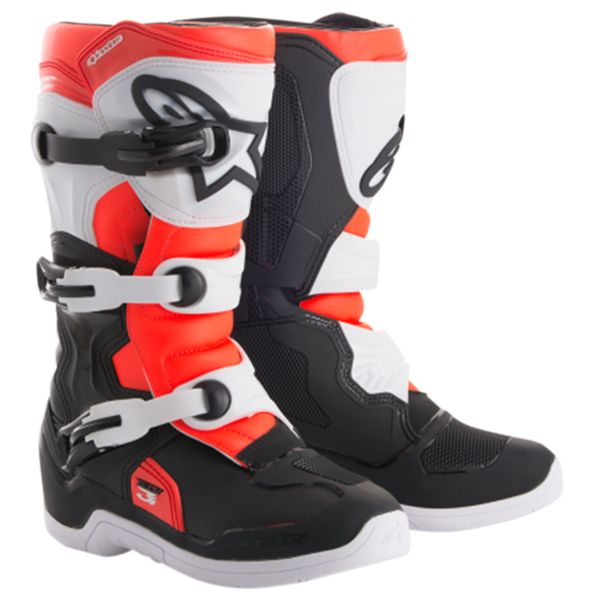 Bottes Cross Alpinestars Tech 3S Youth Black White Red Fluo Bottes Cross Alpinestars Tech 3S Youth Black White Red Fluo