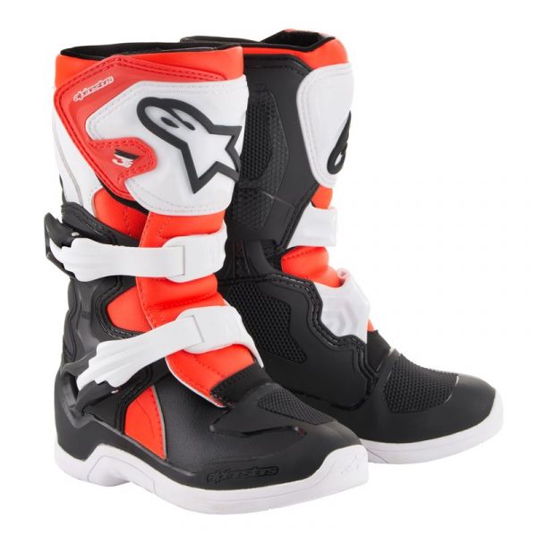 Bottes Cross Alpinestars Tech 3S Kids Black White Red Fluo Bottes Cross Alpinestars Tech 3S Kids Black White Red Fluo