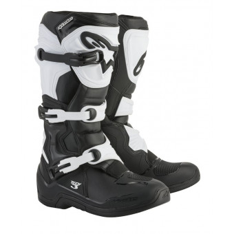 Bottes Cross Alpinestars Tech 3 Black White Bottes Cross Alpinestars Tech 3 Black White