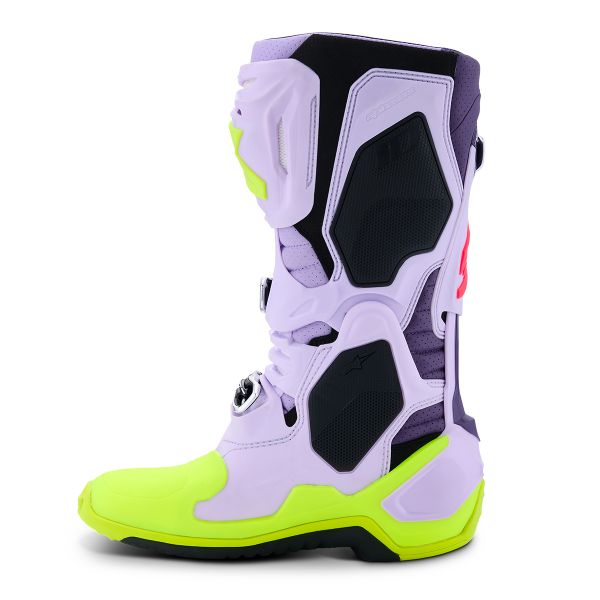 Alpinestars Tech 10 Supervented Purple Yellow Fluo Diva Pink