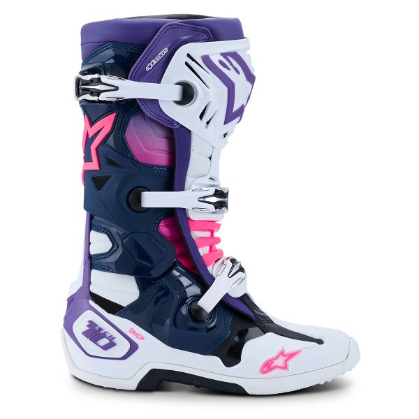 Alpinestars Tech 10 White Violet Navy Blue Pink Fluo