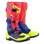 Bottes Cross Alpinestars Tech 3 Bright Red Dark Blue Yellow Fluo