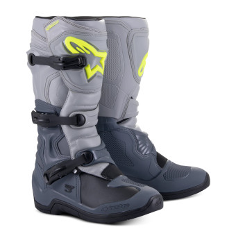Bottes Cross Alpinestars Tech 3 Dark Grey Light Grey Black