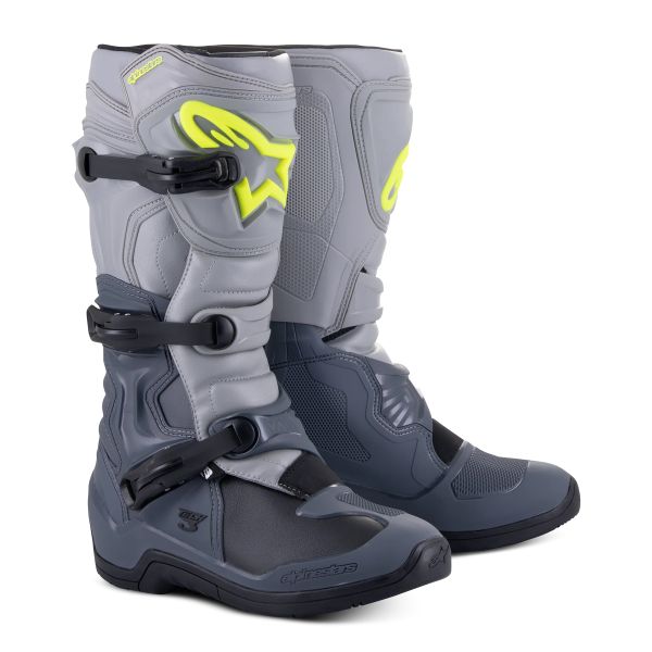 Bottes Cross Alpinestars Tech 3 Dark Grey Light Grey Black Bottes Cross Alpinestars Tech 3 Dark Grey Light Grey Black