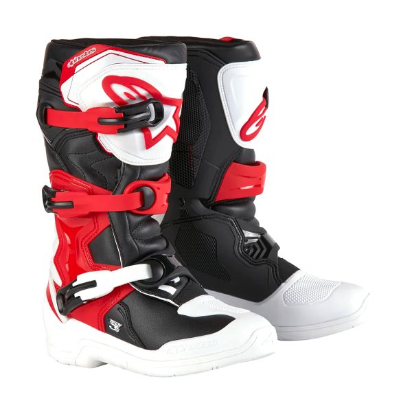 Bottes Cross Alpinestars Tech 3S Youth White Black Bright Red