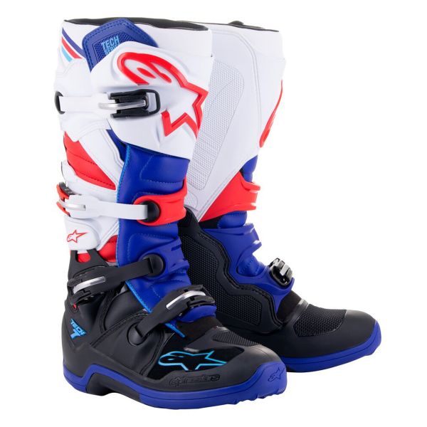 Bottes Cross Alpinestars Tech 7 Black Dark Blue Red White