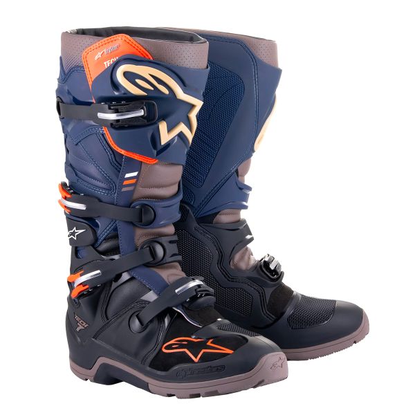Bottes Cross Alpinestars Tech 7 Enduro Drystar Black Night Navy Warm Grey