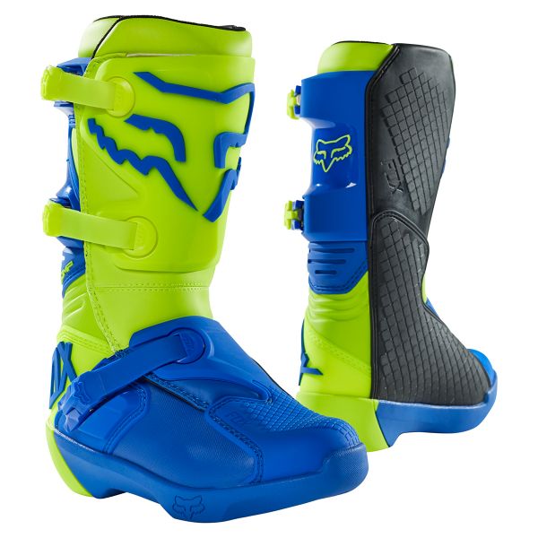 Bottes cross FOX Comp Boot Buckle Yellow Blue Enfant Au Meilleur