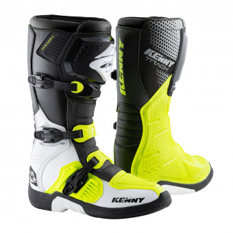 Bottes Cross Kenny Track White Neon Yellow Boots