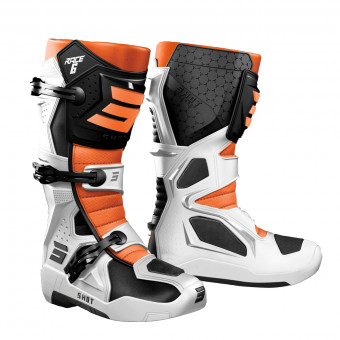 Bottes Cross SHOT Race 6 Black White Orange Bottes Cross SHOT Race 6 Black White Orange