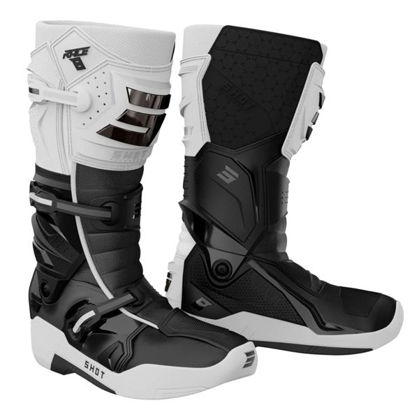 Bottes Cross SHOT Race 8 White Black Chrome Bottes Cross SHOT Race 8 White Black Chrome