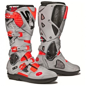 Bottes Cross SIDI Crossfire 3 SRS Red Fluo Cendre Bottes Cross SIDI Crossfire 3 SRS Red Fluo Cendre